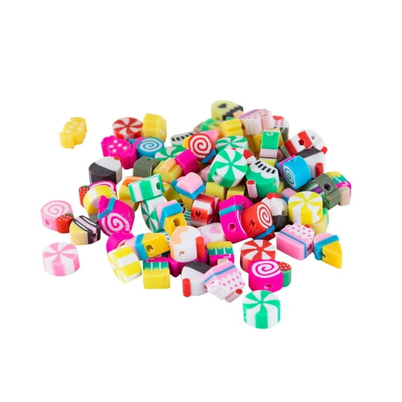 CMrtew 50PCS Soft Pottery Spacer Beads Mixed Colorful Clay Charms for Jewelry Making, DIY Bracelets & Necklaces | Round Bead Spacers (Assorted Rainbow)