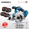 thumbnail image 2 of Sierras circulares eléctricas sin escobillas Yofidra de 5 pulgadas y 125 mm con ajuste para carpintería, herramienta de corte eléctrica para batería Makita de 18 V, 2 of 5