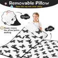 thumbnail image 3 of White Butterfly Black Dot Pattern Teens Toddler Nap Mat with Pillow, Sleeping Mat Bag for Preschool Daycare 51"x22", 3 of 6