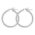 thumbnail image 2 of Gem Avenue 925 Sterling Silver Polished Hoop Earrings (25mm Diameter), 2 of 3