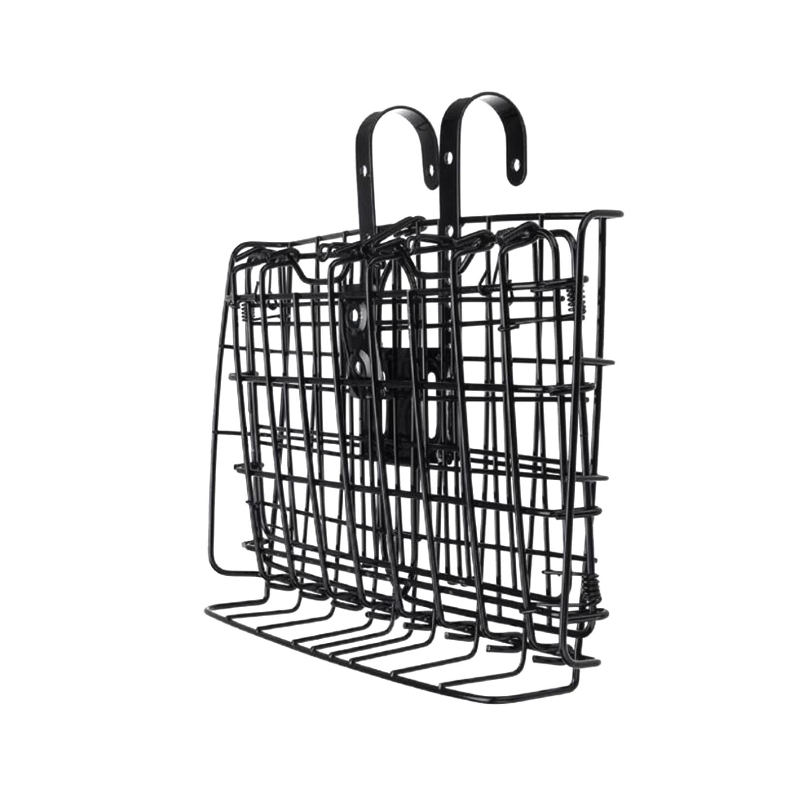 Metal Front Handlebar Bike Basket Detachable Cat Carrier Sturdy Material Durable Black