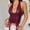 #2Red, variant on Byworldtasic Women's Plus Size Halter Tops PU Leather Deep V Neck Lace Up Backless Sleeveless Summer Crop Tank Top