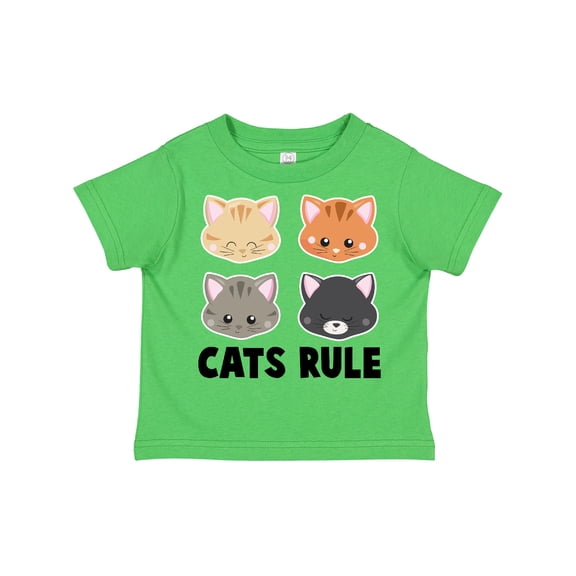 Inktastic Cats Rule with Cat Heads Boys or Girls Toddler T-Shirt