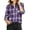 Purple Plaid, variant on Zeagoo Woman Collared Plaid Shirt Females Classic Fit Button Down Flaneel Shirt Plaid Blouse Long Sleeve Autumn Tops