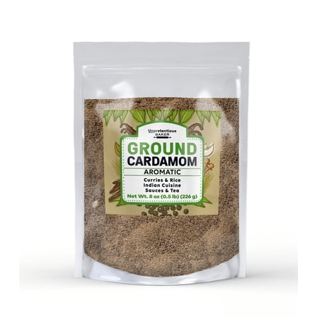 Unpretentious Ground Cardamom, 8 oz, Aromatic, Indian Cuisine, Curries & Soups