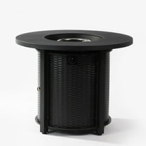 32" Round Propane Fire Pit Table, 50,000 BTU Steel Outdoor Heater for Patio & Deck, Weather-Resistant Black Finish