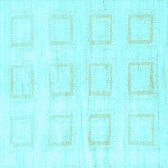 Ahgly Company Indoor Square Solid Light Blue Modern Area Rugs, 6' Square