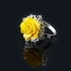thumbnail image 4 of BRIGHTFUFU 10pcs Rose Style Servilleteros Servilleteros Boda Banquete Cena Decoración (Amarillo), 4 of 5