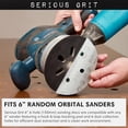thumbnail image 2 of Serious Grit - 6-Inch 6-Hole 80 Grit Sanding Discs - Heavy-Duty Hook & Loop Film Discs - Sandpaper for Random Orbital Sanders - 50 Pack Box, 2 of 4