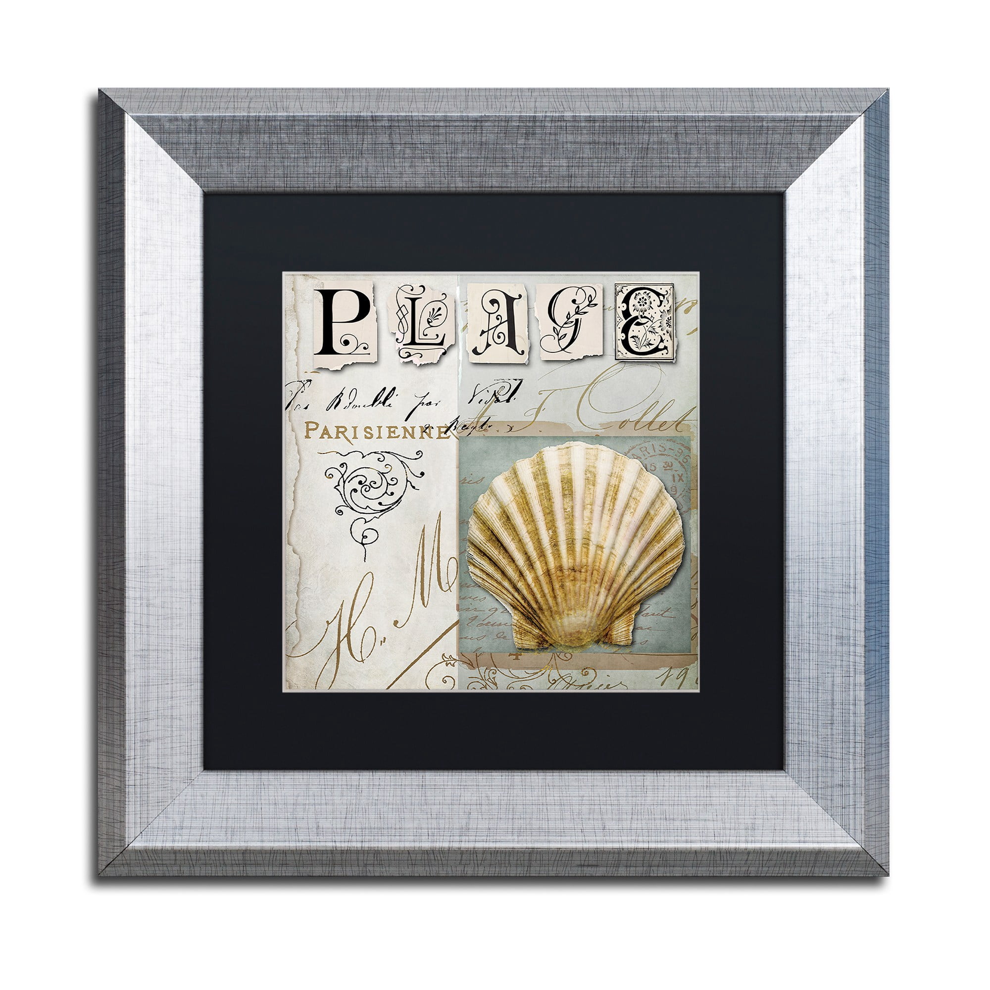 Trademark Fine Art "Beach Book I" Canvas Art by Color Bakery, Black Matte, Silver Frame