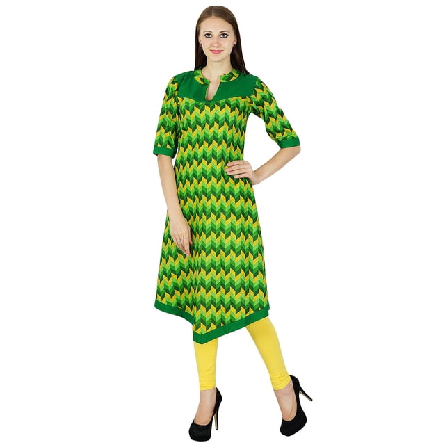 Kurta Bollywood Imprimée Indienne pour Femmes Kurti Ethnique Haut en Coton Tunique Robe