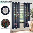 thumbnail image 3 of Yayeee Window Curtains Light Filtering 63"x42" Grommet Panel Pair Home Living Room Decor, Blue Christmas Light, 3 of 7