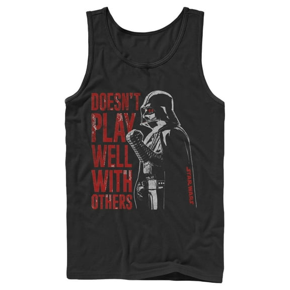 Men's Star Wars Darth Vader Doesn't Play Well  Tank Top Black Large