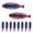 Purple+Blue, variant on 10pcs Soft Swimbait Fishing Lures 3.75‘’ Soft Plastic Lures Double-Color Lure for Bass Fishing Worms for Largemouth Bass Walleye Slow Sinking Bait