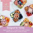 thumbnail image 2 of Caperci 5 Pack Lunchable Box Reusable -660ml 5 Compartment Lunchable Boxes Container, Dishwasher Safe, ​Virgin PP White Lid + Solid-Colored Box Body​ (Light Color), 2 of 7
