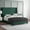 Emerald Velvet, variant on Emma + Oliver Emerald Velvet Upholstered Full Platform Bed with Vertical Channel Stitch Detail and Engineered Wood Frame - No Box Spring Required
