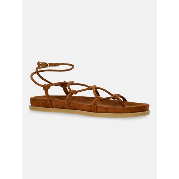 No Boundaries Faux Suede Lace Up Sandals, Women's