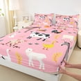 thumbnail image 3 of jejeloiu Cute Milk Cow Bed Sheets,Kawaii Animal Pig King Sheets,Rustic Farmhouse Cabin Sheet Set,Microfiber Bedroom Decor,4 Pieces, 3 of 7