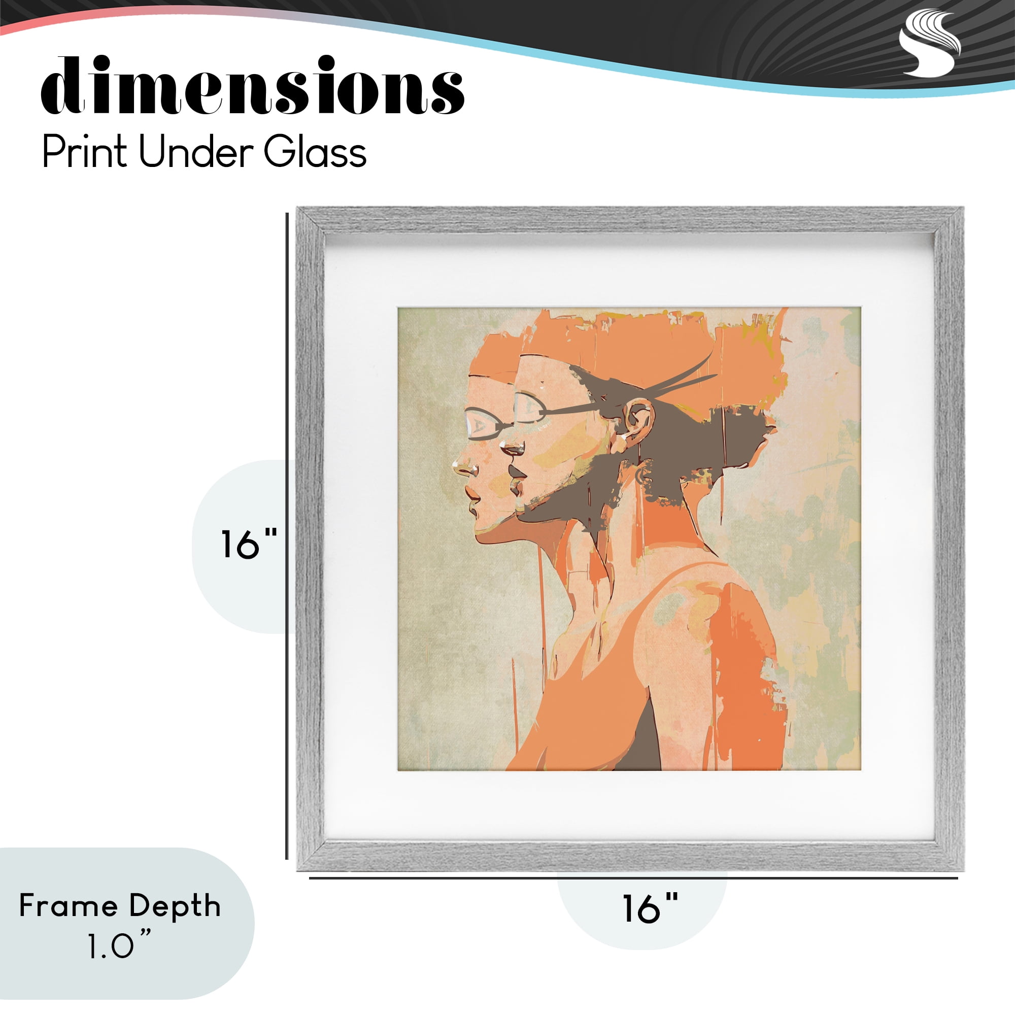 Stupell Industries Swimming Twins Silhouettes Gray Framed Print Under Glass, design by Layla Oz