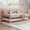 Pink, variant on Huisuilinss Twin Daybed With Trundle,Metal Sofa Bed Frame,Metal Twin Bed Frame With Charging Station & LED Lights,Day Bed With Pull Out Trundle For Living Room Bedroom Guest Room Apartment Small Space