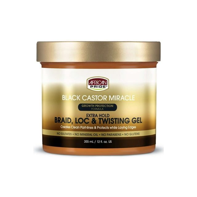 African Pride Black Castor Miracle Gel Extra Fort pour Tresses, Loc & Twist