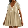 thumbnail image 1 of Birdeem Robes pour Femmes Mode Été Décontractée Ample Imprimée Sans Manches Col en V, 1 of 1