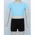 thumbnail image 3 of JanJean Kids Girls Two-Piece Ballet Dance Gymnastics Leotard Sports Outfits Tank Top with Light Blue 3XL, 3 of 7