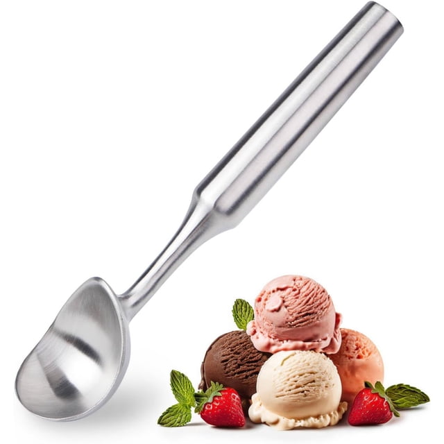 1 Pce Cuillère à Crème Glacée en Acier Inoxydable Robuste Conception Sans Joint Prise Confortable Long Manche Gelato