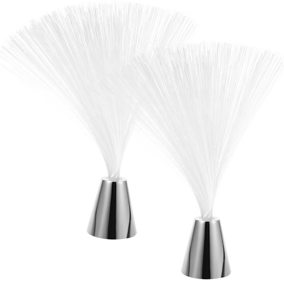 2 piezas de luz LED colorida de fibra óptica que cambia de color lámpara de fibra LED con pilas para decoración del hogar de vacaciones de fiesta de Navidad de boda (sin baterías)