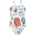 thumbnail image 6 of CCRFTGI Girl Swimsuit One Piece Size 10-12 Cute Bathing Suit Summer Adjustable Straps Beach High Waisted School Bag Vacation Girls Fashion Girls Swimwear for Kids Pink 5-6 Years, 6 of 8