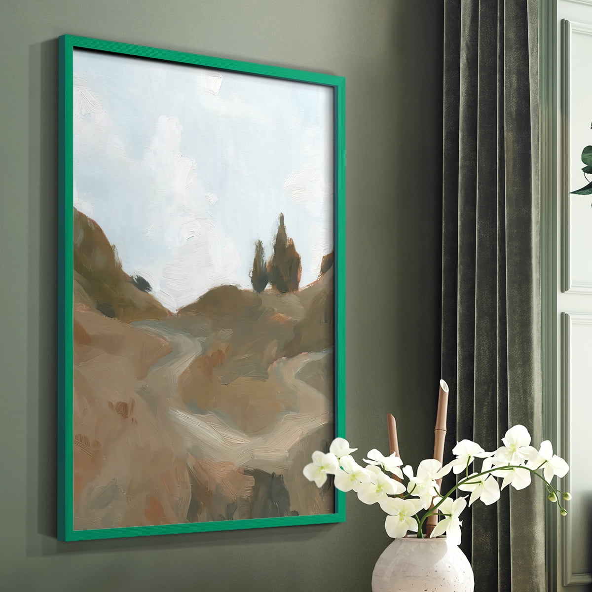 West Fork Hiking Trail III Framed Print in Green Solid Wood 8 x 10 Framed Print