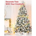 thumbnail image 6 of Didadi 7.5ft Artificial Christmas Trees w/LED Light Hinged Snow Flocked for Home Decor, 6 of 12