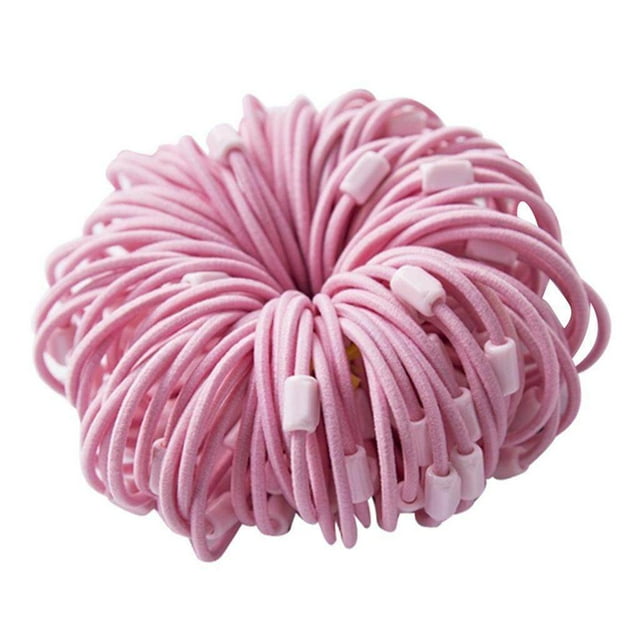 facefd 100 Pcs Élastiques à Cheveux Porte-Queue Accessoires Cheveux Rose