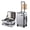 Silver, variant on Carry On Luggage Aluminum Frame Top Opening,Polycarbonate Hardside Trunk Style Suitcase,Blue