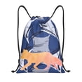 thumbnail image 1 of Drawstring Backpack, Men Ladies Waterproof Sports Backpack Gym Bag-Watercolor Fox Pattern-Small Size, 1 of 8