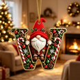 thumbnail image 6 of romoty Personalized Christmas Letter Ornaments, Cute Gnome Kitten Initial Pendants, 2D Flat Acrylic Monogram Tree Car Mirror Decor, 6 of 6