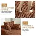 thumbnail image 6 of COOLHUT 46.7" W Oversized Floor Chaise Lounge Chair Sofa with Cup Holders, Cloud Plush Floor Sofa Bed Upholstered Deep Seat Sleeper Reading Chair Couch for Living Room, No Assembly, Pumpkin Brown, 6 of 8