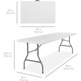 thumbnail image 2 of YANG2 8ft Plastic Folding Table, Indoor Outdoor Heavy Duty Portable w/Handle, Lock for Picnic, Party, Pong, Camping - Black, 2 of 14