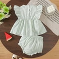 thumbnail image 3 of WOYY Newborn Girls Summer Outfits Watermelon Embroidery Plaid Ruffle T Shirt Shorts Set, Sizes 6M-4T, 3 of 5