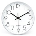 thumbnail image 1 of Reloj de pared jomparis plateado de 25 cm, funciona con pilas y silencioso, 1 of 5