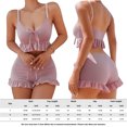 thumbnail image 2 of Top Corto + Pantalones Cortos Mujeres Cami Top + Shorts Conjuntos de 2 piezas Ruffles Bow Chaleco Top + Shorts (Rosa Gris M) Cgtredaw para Mujer rosa gris T S, 2 of 9
