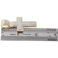 thumbnail image 4 of 10K Yellow Gold Diamond Mini Outlined Cross Pendant 1.95" Mens Flat Charm 1/2 Ct, 4 of 5