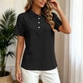 thumbnail image 4 of vigerkar Womens Polo Shirts Short Sleeve Quick Dry Collared Shirts Business Casual Work Tops Athletic Tennis Golf Shirt (Black, 4XL), 4 of 7