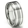 thumbnail image 1 of Titanium Kay Tungsten Carbide Silver Inlay Comfort Fit Mens Wedding Band Ring Sz 7.5, 1 of 4