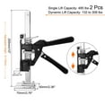 thumbnail image 2 of Uxcell 485 lb Load-Bearing 4.5" Height Adjustable Labor Saving Handle Jack 2Pcs, 2 of 5