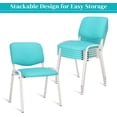 thumbnail image 5 of VINGLI Blue Waiting Room Chairs, 5-Pack PU Church Chairs Conference Room Chairs Stackable Chairs, Office Guest Chairs & Reception Chairs Stacking Chairs for Meeting, Office Lobby, Simple&Space-Saving, 5 of 9