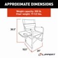 thumbnail image 1 of Lippert Components Camping Chair 2021123280 Scout; Directors Chair; 300 Pound Weight Capacity; Foldable; Dark Gray; Without Headrest; With Integrated Side Table With Single Cupholder, 1 of 8