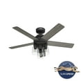 thumbnail image 2 of Hunter - Lochemeade Indoor Ceiling Fan With Light, Remote, 52-inch, Matte Black, Modern-style, 3-speed WhisperWind Motor, 52650, for Living Rooms, Bedrooms, 2 of 17