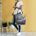 thumbnail image 4 of FORMRS Womens Canvas Tote Bag with Zipper Inner Pocket Shoulder Handbag, Swirling Starry Sky, 4 of 7