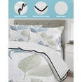 thumbnail image 4 of Sage Green Blue Leaves Queen Size Down Alternative Comforter, Lightweight Comforter Quilt Bedding Set with Pillow Shams Vintage Rustic Botanical All Seasons Bed Comforter Duvet Insert 90"x96", 4 of 7
